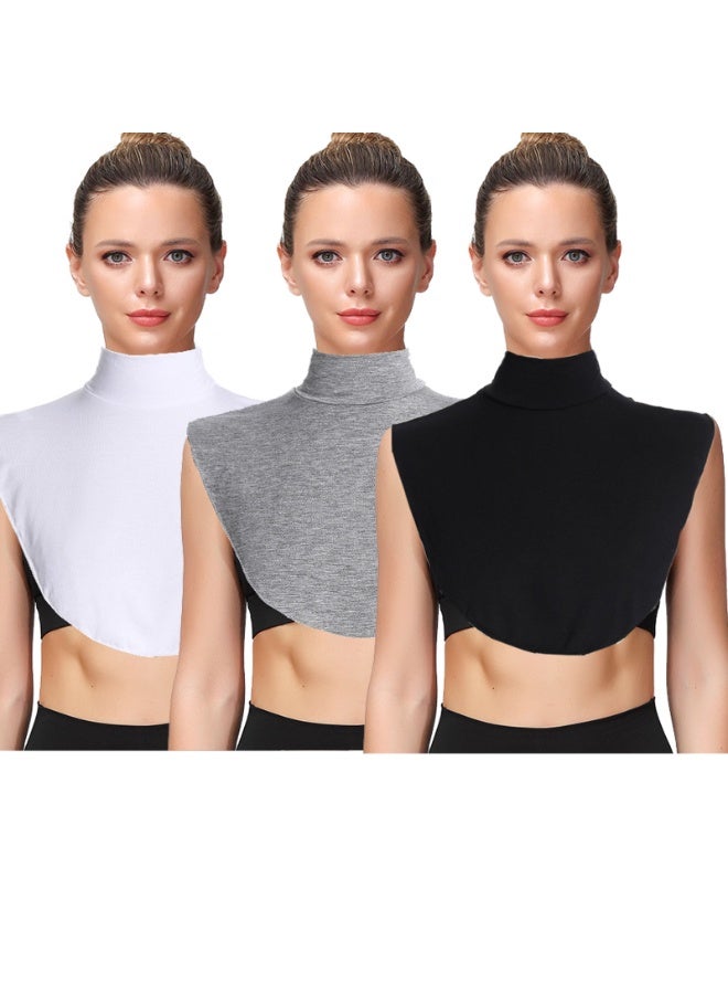 3Pcs Unisex Detachable Fake Collar Modal Fake Turtleneck Neck Warmer Half Top Blouse Collar - Image 1
